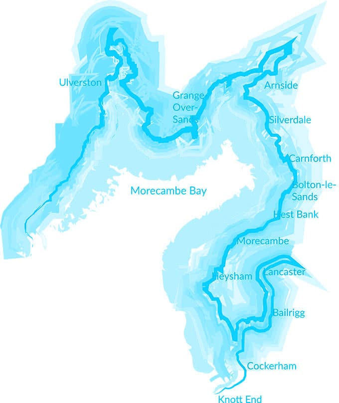 Map of Lancaster and Morecambe Bay